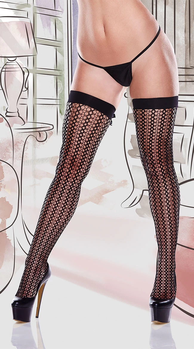 Patterned Net Thigh Highs - Image 2