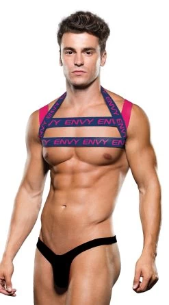 Men's Envy Pink And Blue Logo Harness