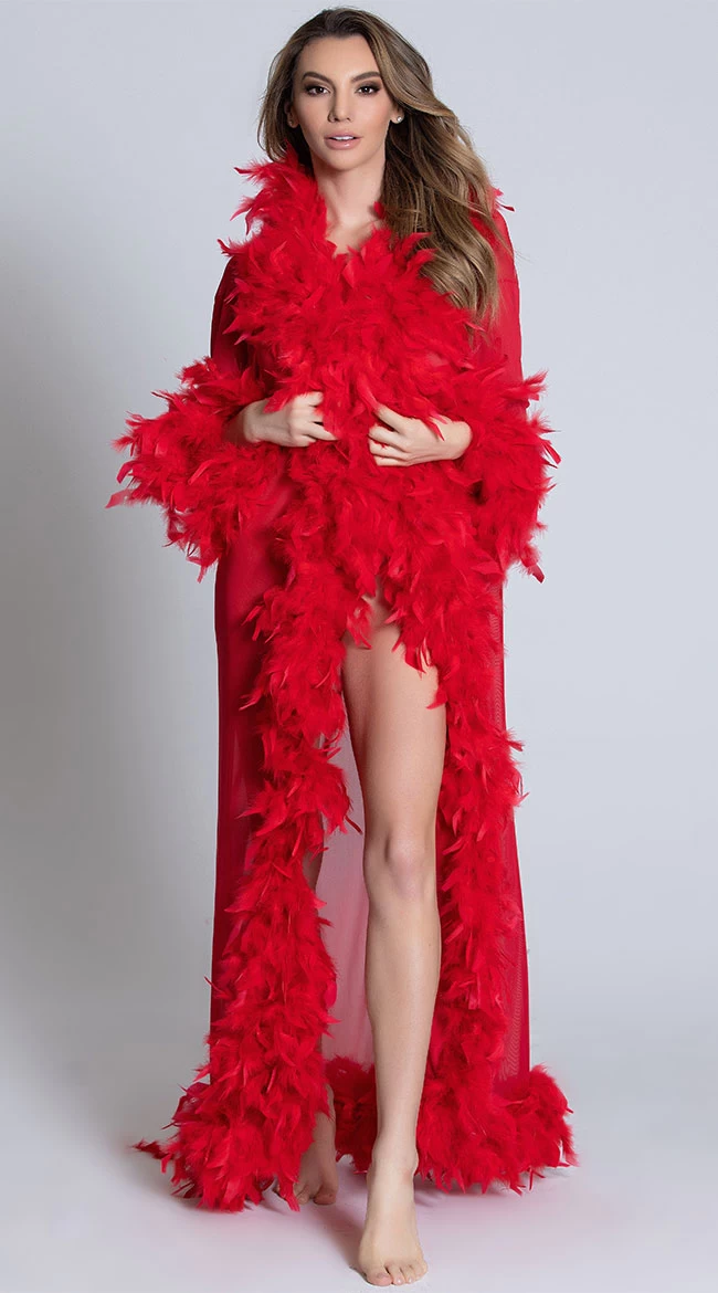 Be Wicked Deluxe Red Feather Robe - DUPLICATE SKU