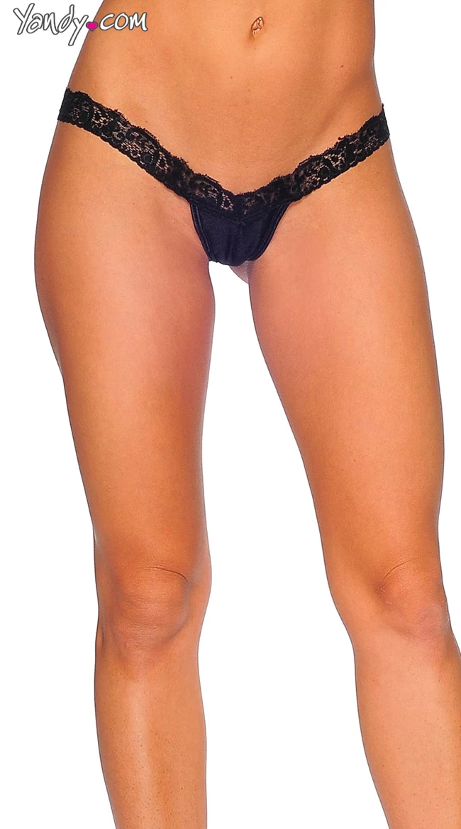 Lace And Lycra V Front G-String - Image 2