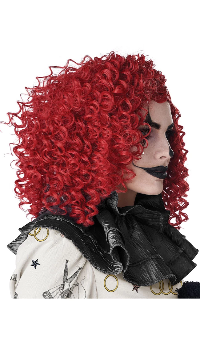 Red Corkscrew Curls Clown Wig - Image 3