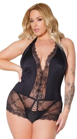 Coquette Plus Size No Inhibitions Crotchless Teddy