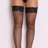 Dreamgirl Fishnet Thigh High With Silicone Lace Top