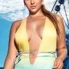 Plus Size Miami Sunset Ribbed One Piece Swimsuit