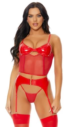 Forplay Slick Me Up Bustier Set
