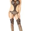 Fishnet Flower Bodystocking