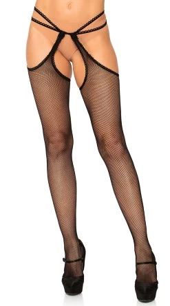 LEG AVENUE Strappy Fishnet Pantyhose
