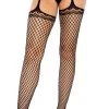 LEG AVENUE Ava Net Garter Belt Stockings