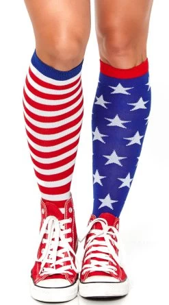 LEG AVENUE Stars & Stripes Knee High Socks