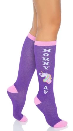 LEG AVENUE Horny AF Color Block Knee Socks