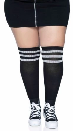 LEG AVENUE Plus Size Over The Knee Athletic Socks
