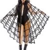 LEG AVENUE Velvet Flocked Web Cape