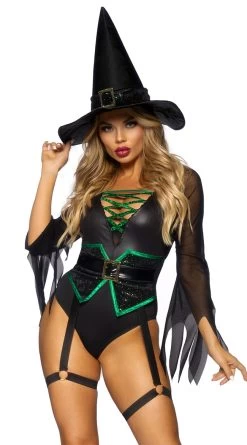 LEG AVENUE Green Queen Witch Costume