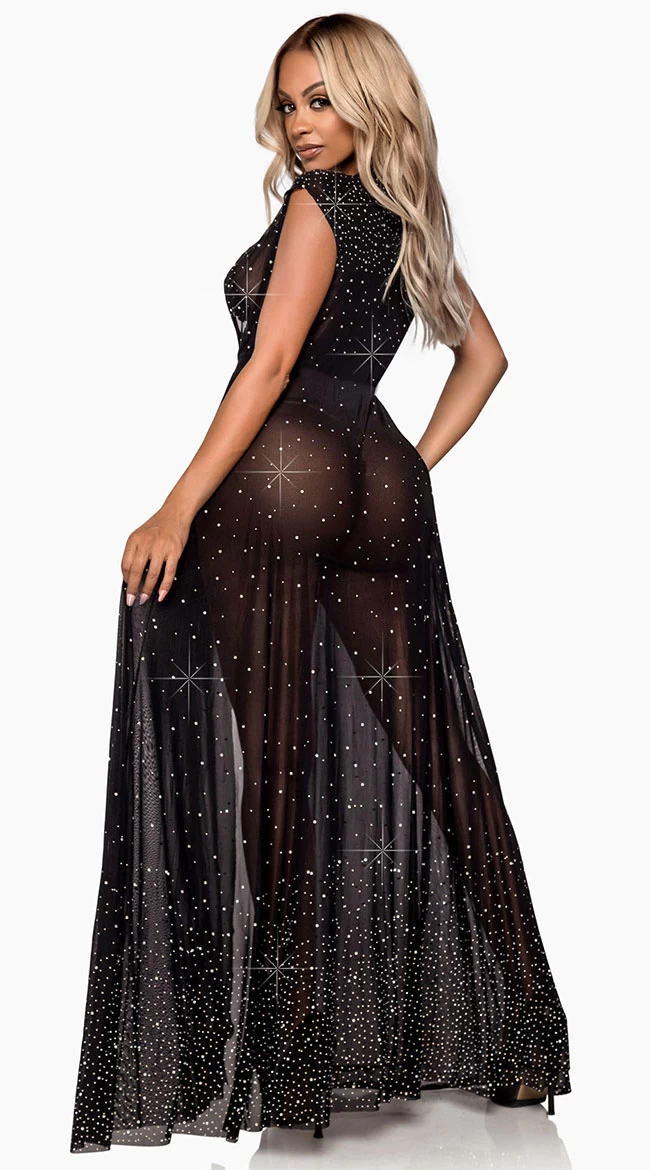 LEG AVENUE Long Iridescent Rhinestone Robe - Image 2