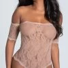 LEG AVENUE Rose Lace Crotchless Teddy