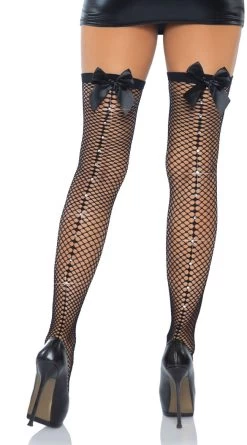 LEG AVENUE Viv Net Rhinestone Thigh Highs