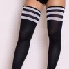 MUSIC LEGS Athletic Striped Thigh Highs