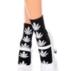 MUSIC LEGS Leaf Print Socks