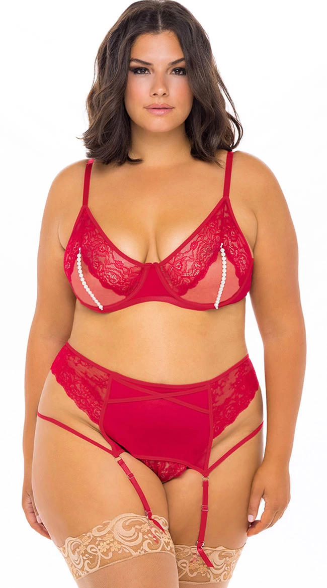 Plus Size What A Pearl Wants Bra Set - Image 6