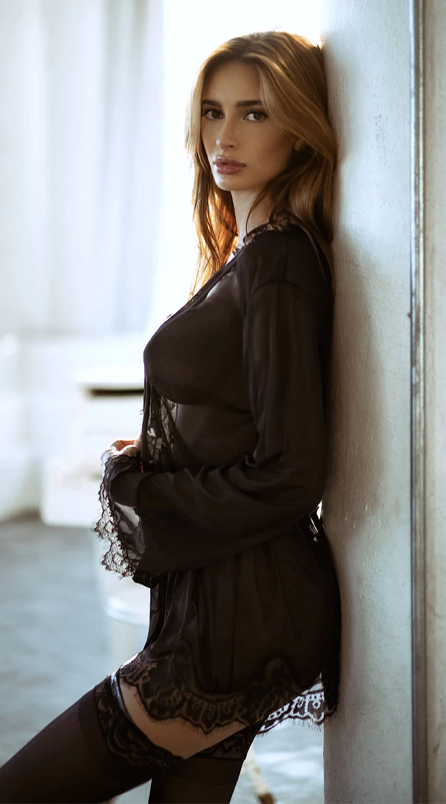 Yandy Eyelash Lace Robe Set - Image 11