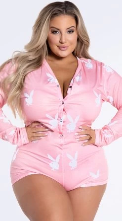 Playboy Plus Size Lounge Club Romper