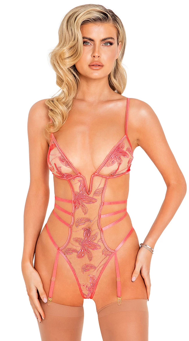 Roma Floral Frenzy Garter Teddy - Image 2