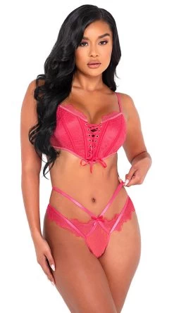 Roma Lashes For Lace Corset Bra Set