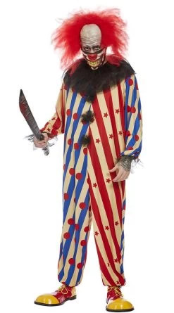 FEVER Men's Creepy Clown Costume