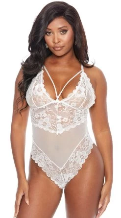 All Mine Mesh And Lace Teddy