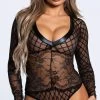 Geometric Mesh And Lace Teddy