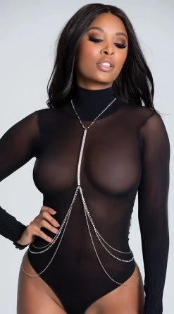 Shimmery Silver Body Chain