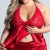 Plus Size Enticing Words Satin Cami Set